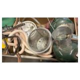 KEROSENE LANTERN BASES, SHOP TOWELS, HAY HOOK A