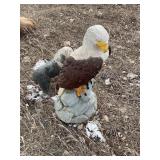 PLASTER BALD EAGLE & SHEEPDOG STATUES