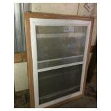 WOOD FRAME WINDOW W/ HALL TREE