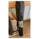 (2) FOLDING CAMP TABLES, CAMP CHAIR, TARP & OTHER