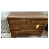 THREE DRAWER WOOD DRESSER