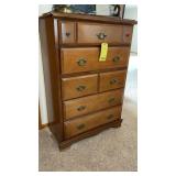 FIVE DRAWER WOOD DRESSER