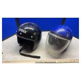 (2) MOTORCYCLE HELMETS & (2) BICYCLE HELMETS