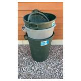 (3) GARBAGE CANS WITH LIDS