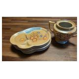 Hand Painted in Japan tea plate set