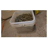 bucket of loose nails