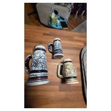 3 AVON collector Steins, numbered
