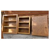 3 cabinets/shelves, wood, matching, sturdy
