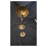 Antique copper light with copper candle holder