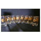 set of 8 gold rimmed glasses, Libbey Safedge