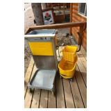 rubbermaid cleaning cart and mop bucket
