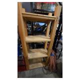 4 shelf wooden shelving. 72 in tall