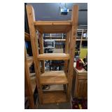 4 shelf wooden shelving. 81 in tall