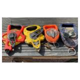 (2) 100' TAPE MEASURES, CHALK LINE, CHALK & STRING