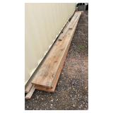 (4) 2'X12' 14' LONG, (2) 2X4 PIECES & (2) BLOCK