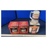 (3) BUDWEISER & (2) MILLER STEINS