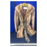 Fur Coat mink & leather Size 10