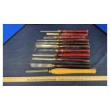 (10) WOOD LATHE TOOLS