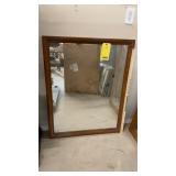 Mirror Framed Wood measures 31 X 39