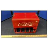 Coca Cola Miniature Cooler & Coca Cola Flag