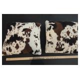 (2) cow print design pillows