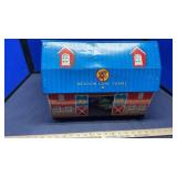 1950'S TIN MARX BARN W/ CONTENTS