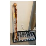 DIAMOND WILLOW WALKING STICK & BOOT TRAY