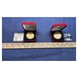 (2) BARRY SANDERS & DAN MARINO MINT COINS