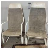 2- Wicker patio chairs with metal frames