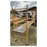 METAL SCAFFOLDING W/WHEELS