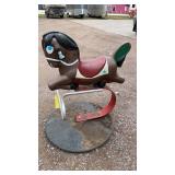 OUTDOOR CHILDRENS ROCKING HORSE W/METAL BASE