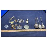 ASSORTED JEWLERY, NRA BUCKLE & SPOONS