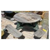 ROUND WOODEN PICNIC TABLE
