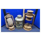 (2) LANTERNS & PICNIC JUG