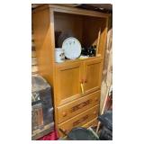 WOOD CABINET MEASURES 34.5'W X 20'D X 74'T