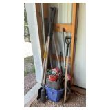 POST HOLE DIGGER, FENCE STRECHER, SHOVELS &
