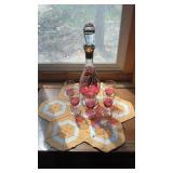 DECANTER W/ GLASSES & EASEL