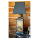 (2) TABLE TOP EASELS & LAMP