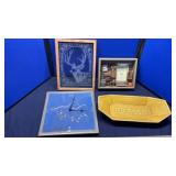 FRENCH BREAD BOWL, CLOCK & PITCURE FRAME