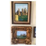 (2) JOHN MILLER  NEEDLES PAINTINGS