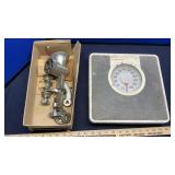 UNIVERSAL MEAT GRINDER, SCALE, SHELF & MORE