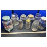ASSORTED LARGE GLASS JARS