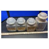 (18) GLASS CANISTER JARS