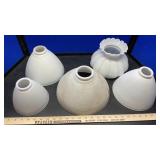 WHITE GLASS LAMP SHADES & GLOBES