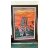 1974 JOHN MILLER DEVILS TOWER PAINTING