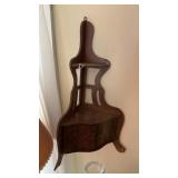 OIL LAMP, SMALL CORNER SHELF & WALL HANGING