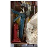 CAULK GUN, BOTTLE JACK, JUMPER CABELS & MORE
