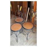 (3) WROUGHT IRON ICECREAM CHAIRS
