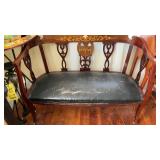 ORNATE WOOD SETTEE
