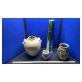 (4) POTS & VASE